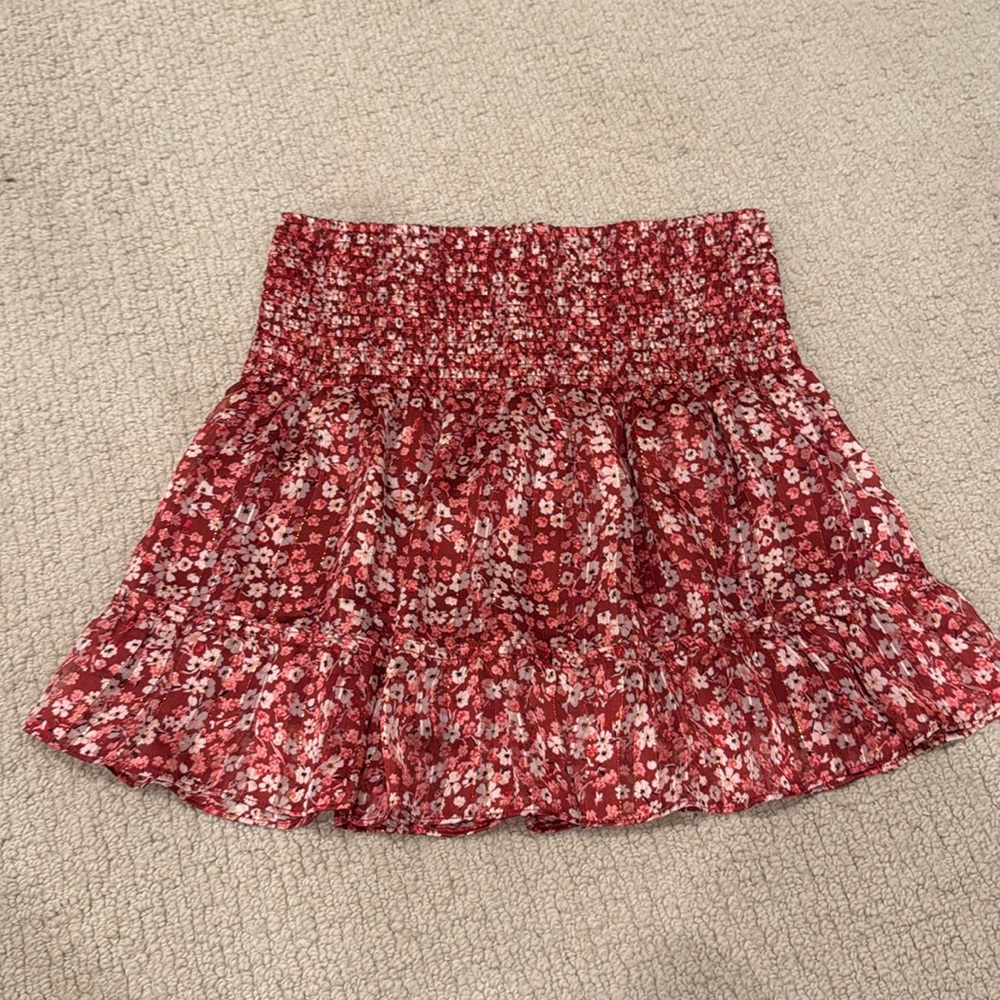 Aqua size small floral skirt.